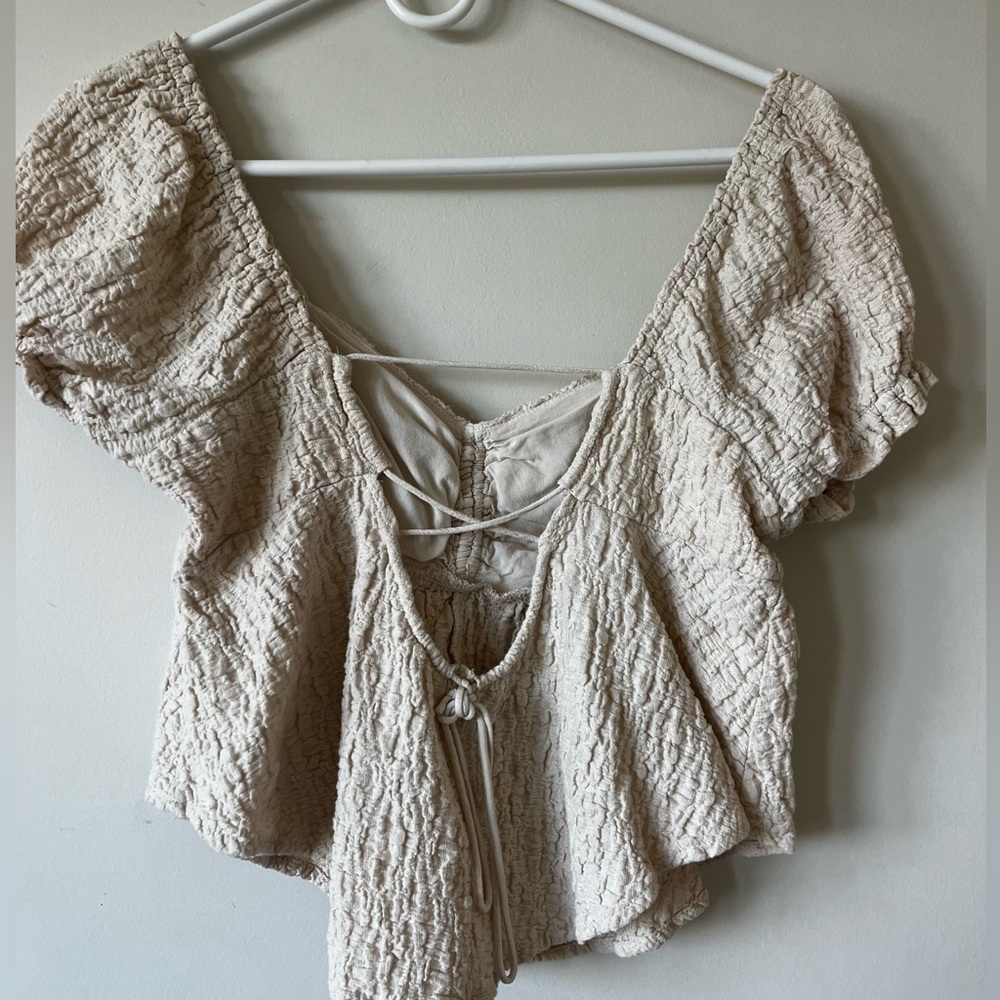 rouche cream top